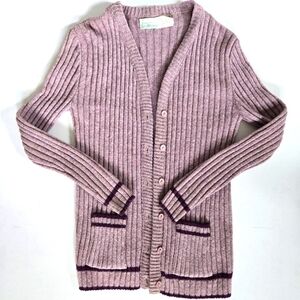 VTG Sears Junior Bazaar wool blend button down preppy cardigan sweater sz m